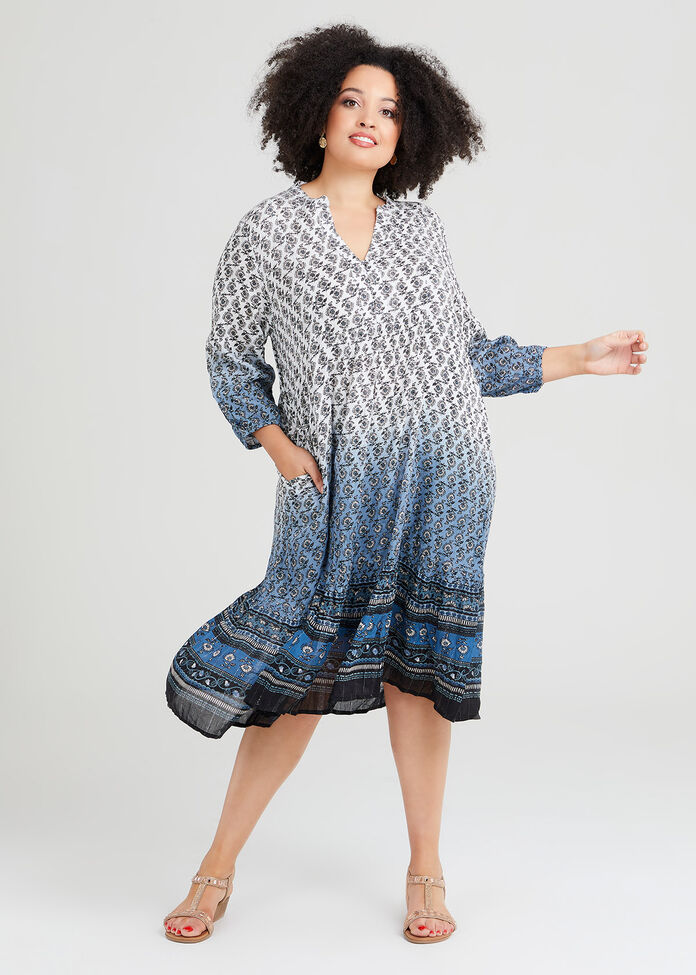 Shop Plus Size Natural Blue Hue Boho Dress, Multi | Taking Shape AU