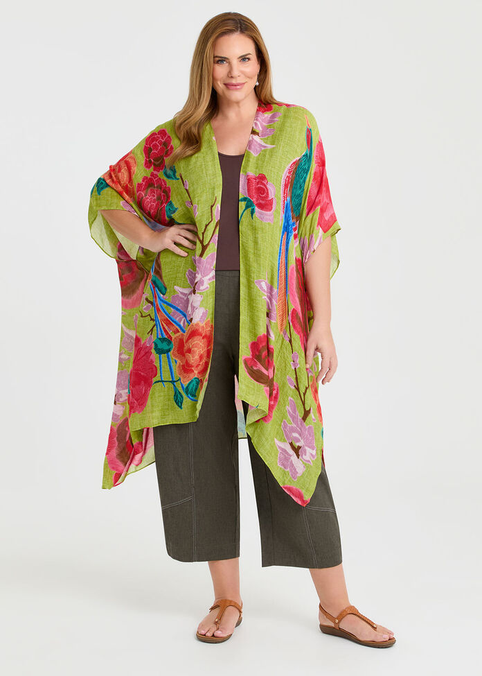 Oversized Flower & Bird Cape, , hi-res