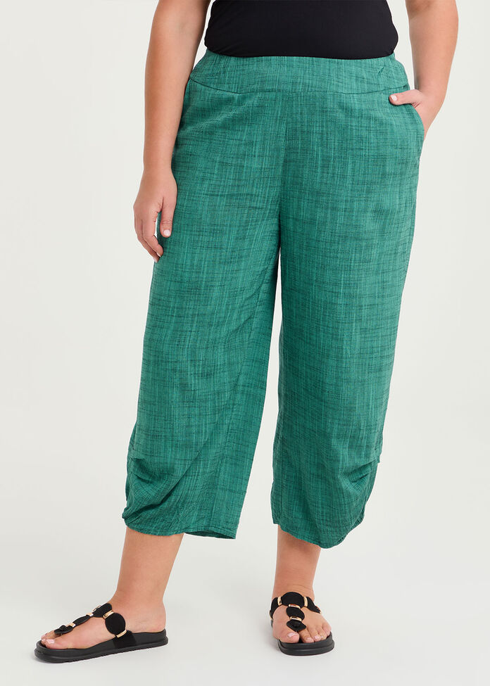 Side Tuck Lantern Natural Crop Pant, , hi-res