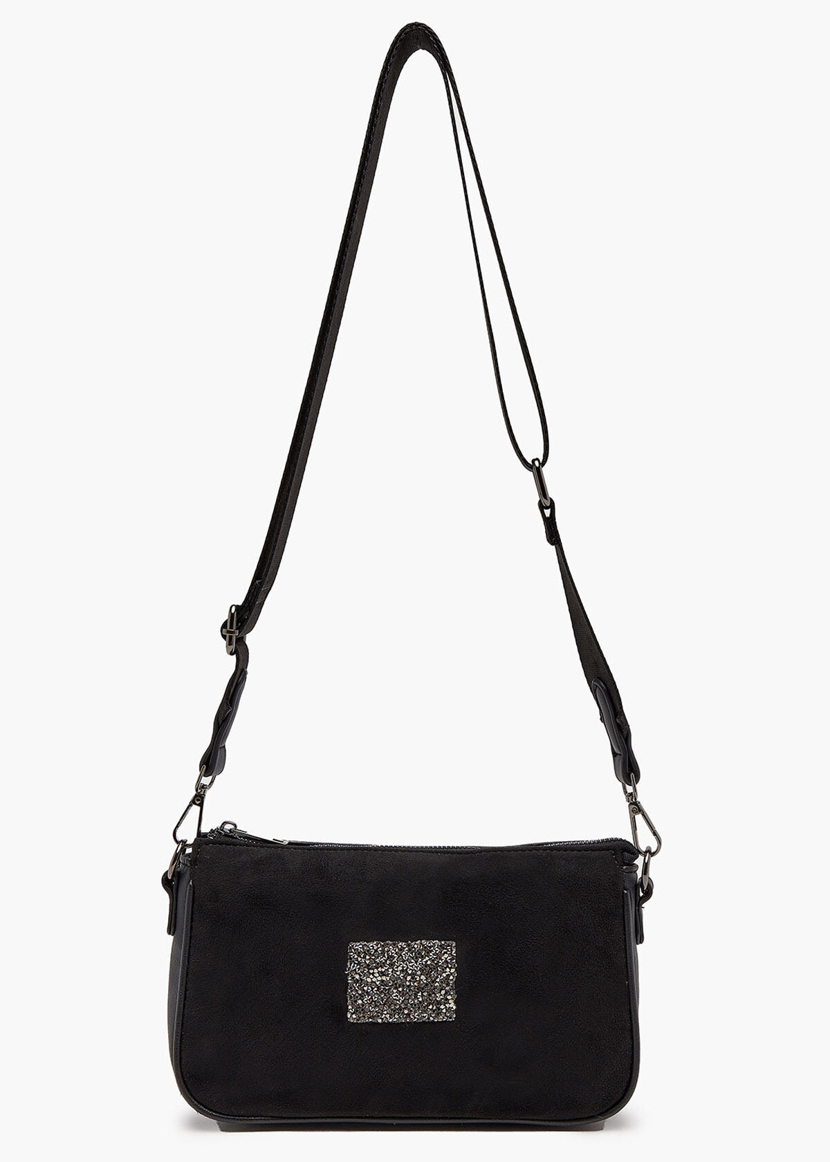 Black Diamante Crossbody Bag