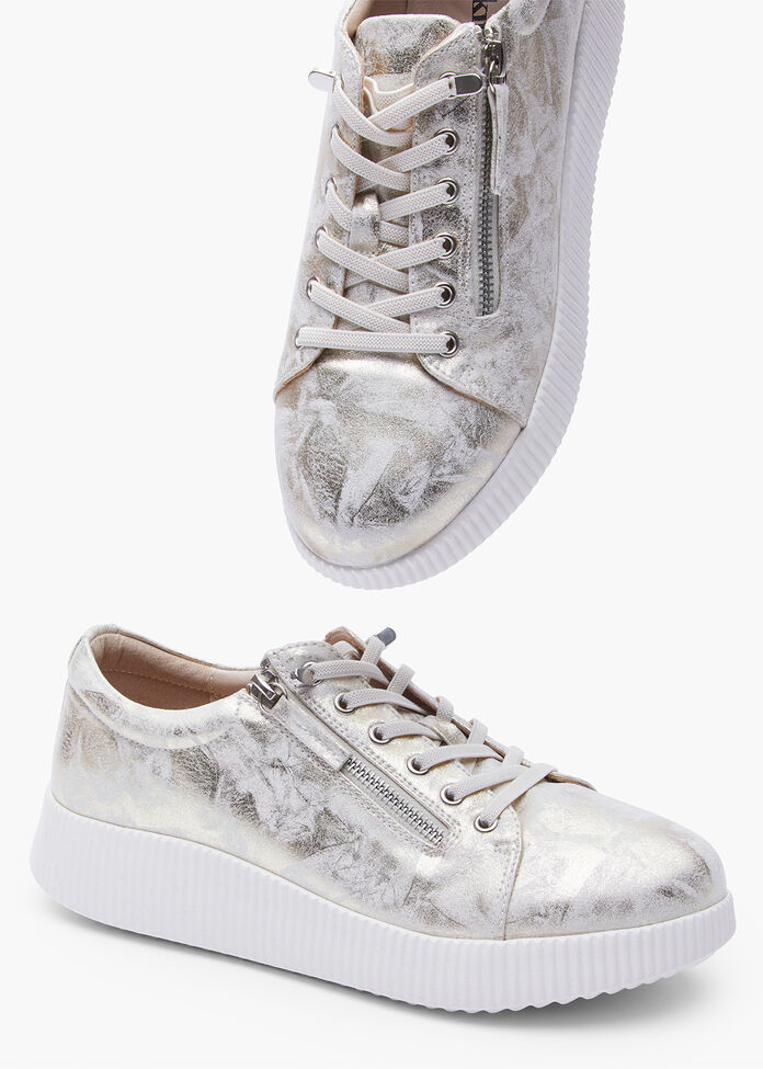 Textured Metallic Sneaker, , hi-res
