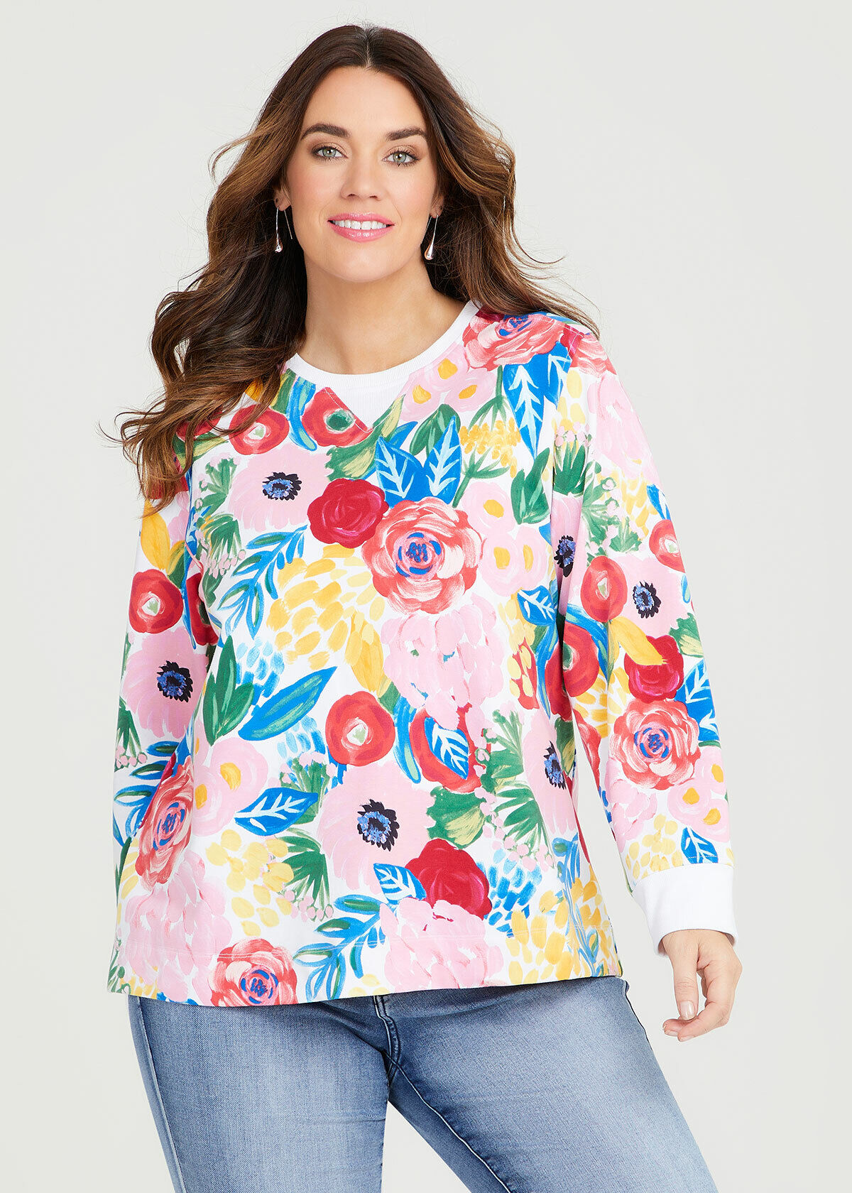 Plus size shop floral sweatshirt