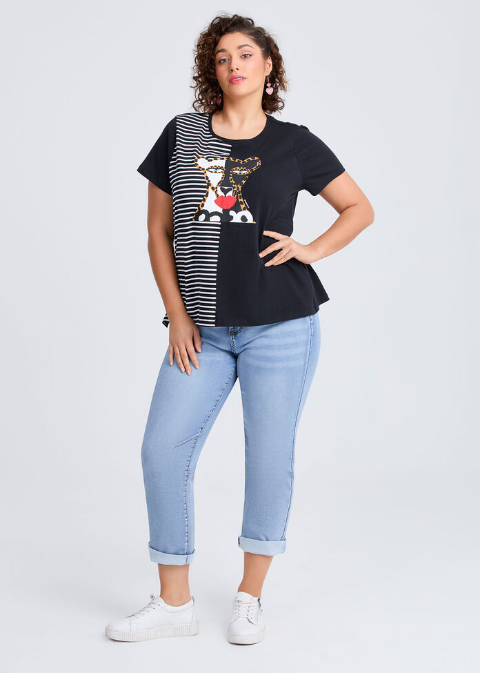 Cotton Bouffants Spliced T-shirt, , hi-res