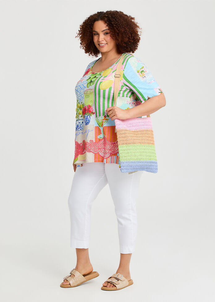 Raffia Stripe Bag, , hi-res
