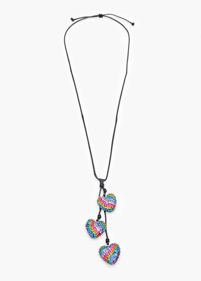 Plus Size Rainbow Heart Necklace