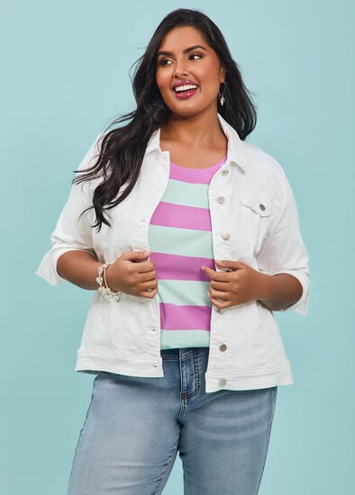 Plus Size Coloured Best Fit Denim Jacket