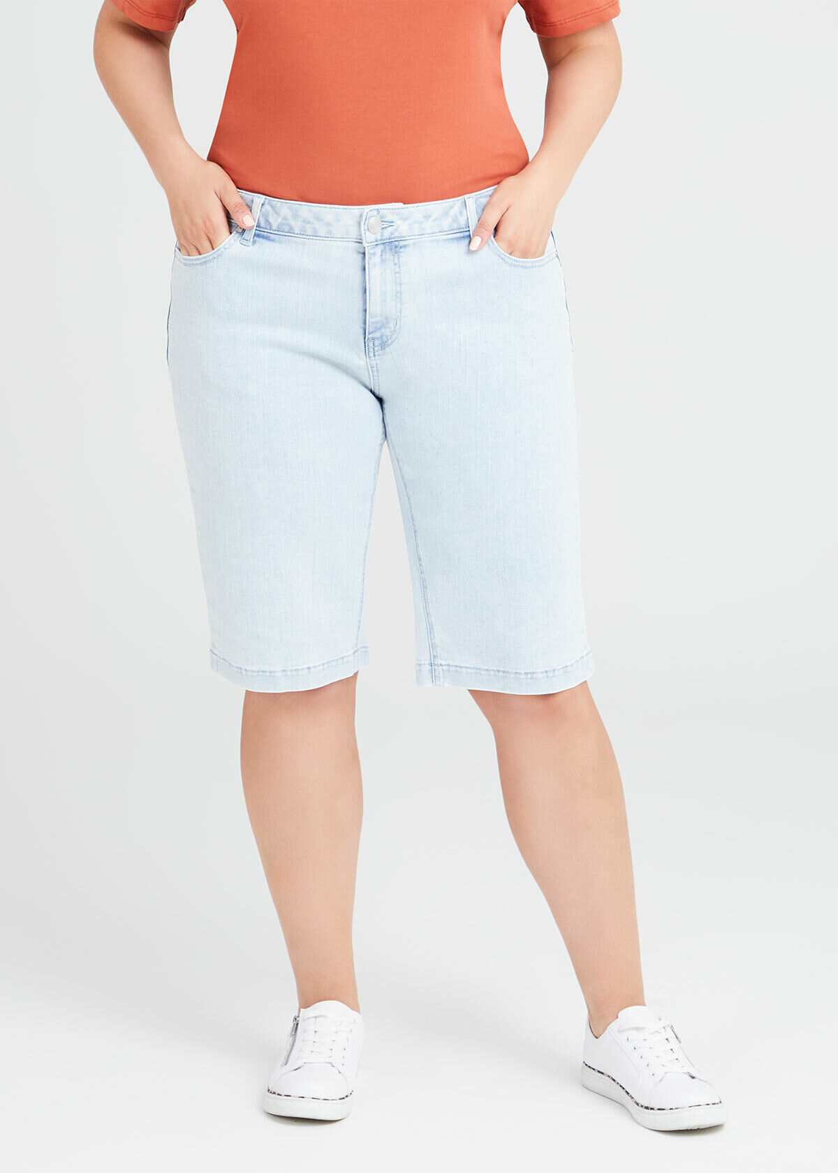 Shop Coolmax Bleach Denim Short in Blue 