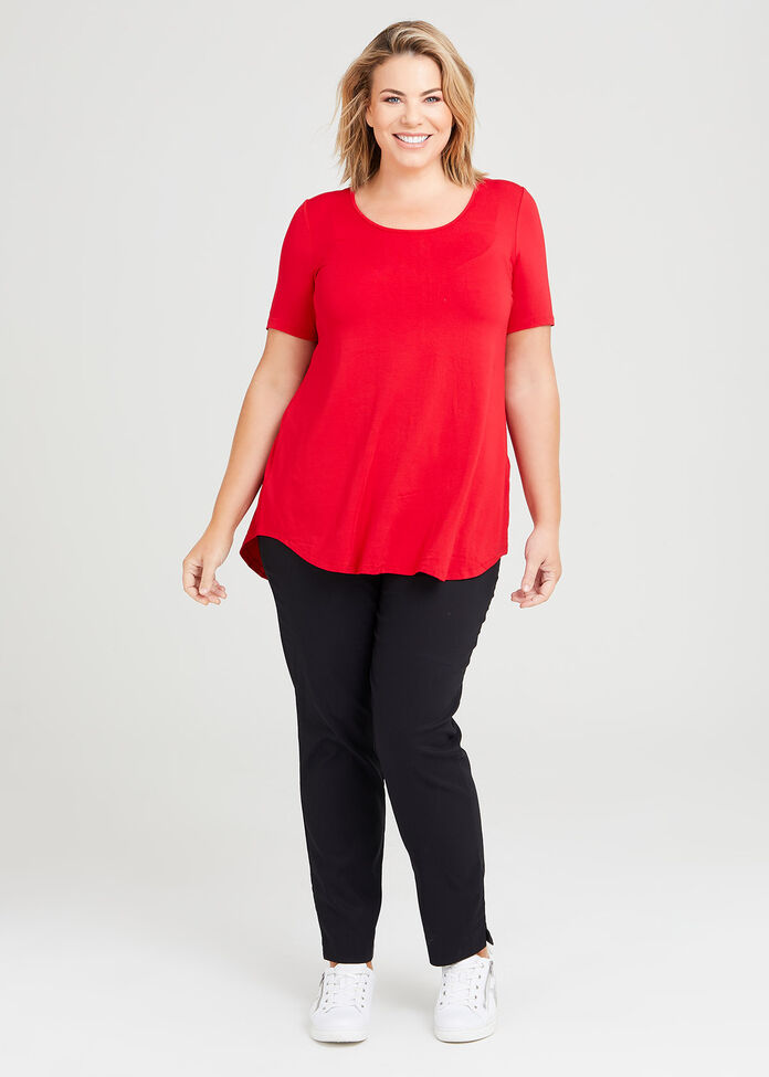 Shop Plus Size Bamboo Base Short Sleeve Top in Red | Taking Shape AU