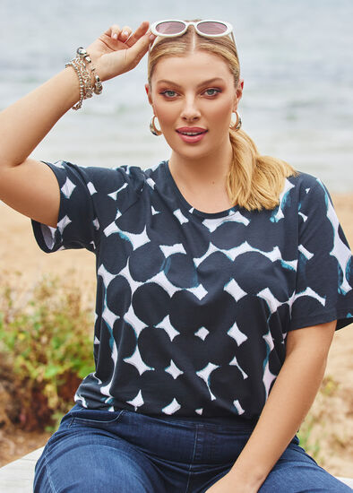 Plus Size Cotton Shibori Top