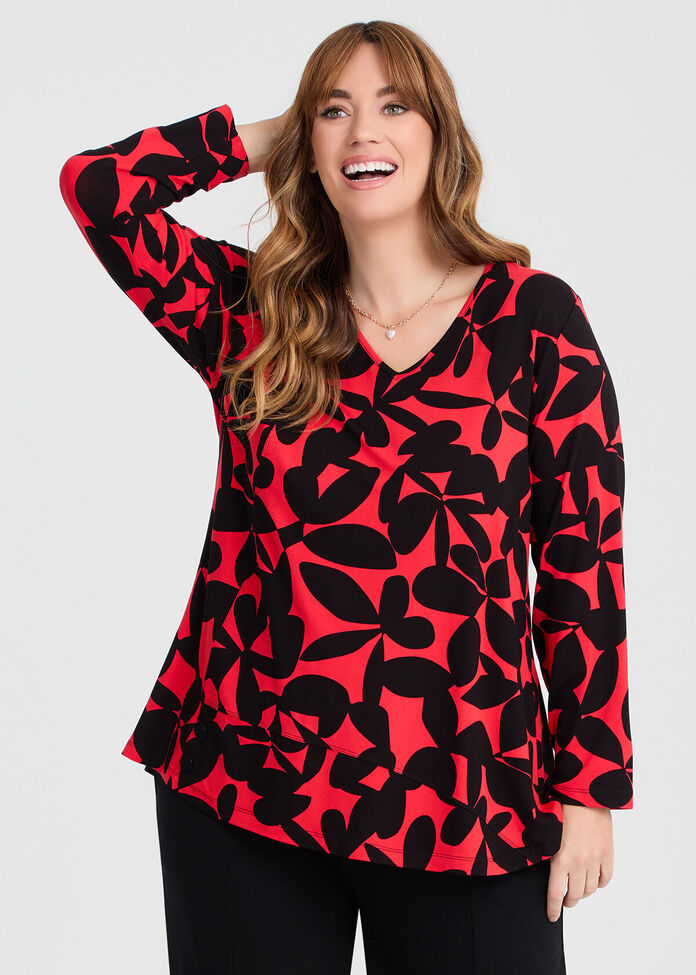Natural Ade Abstract Floral Top, , hi-res