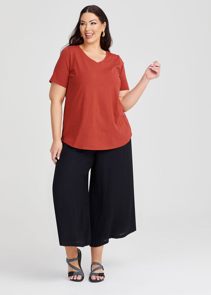 Good Earth Australian Cotton V-neck T-Shirt, , hi-res