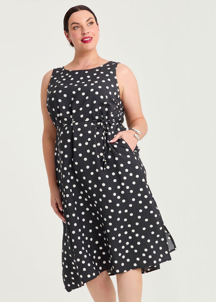 Julia Polka Dot Midi Dress, , hi-res