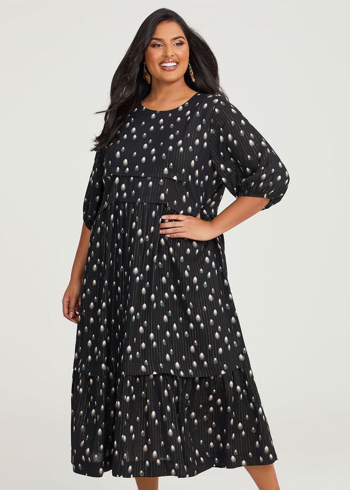 Shop Plus Size Natural Soraya Tier Dress in Multi | Taking Shape AU
