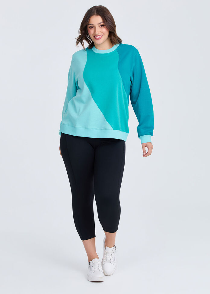 Active Cotton Spliced Sweatshirt, , hi-res