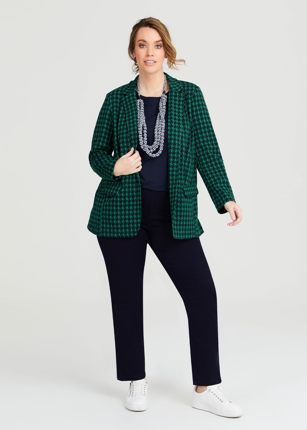 Green knit 2025 blazer