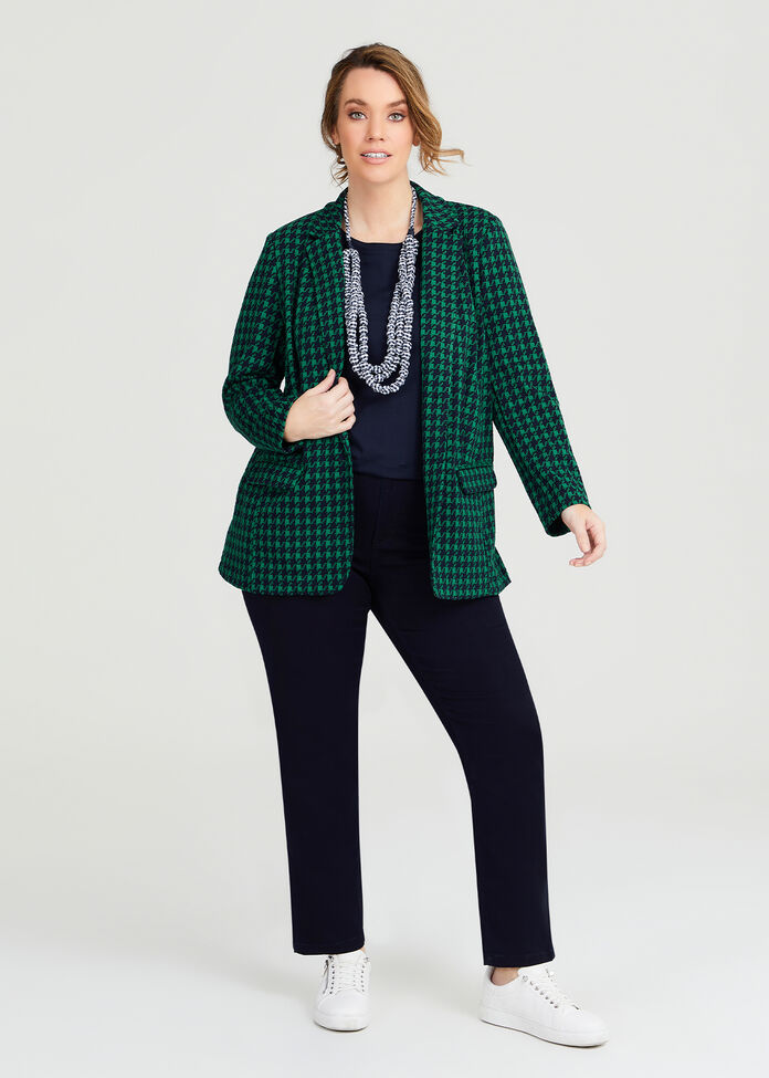 Houndstooth Knit Blazer, , hi-res
