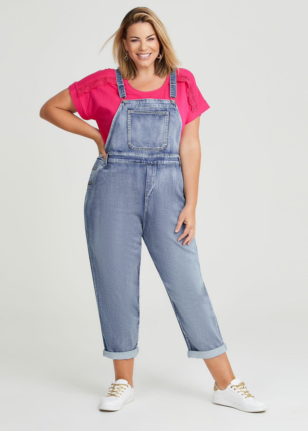 Plus size denim overalls australia sales