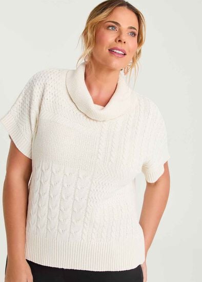 Plus Size Mixed Cable Cowl Knit