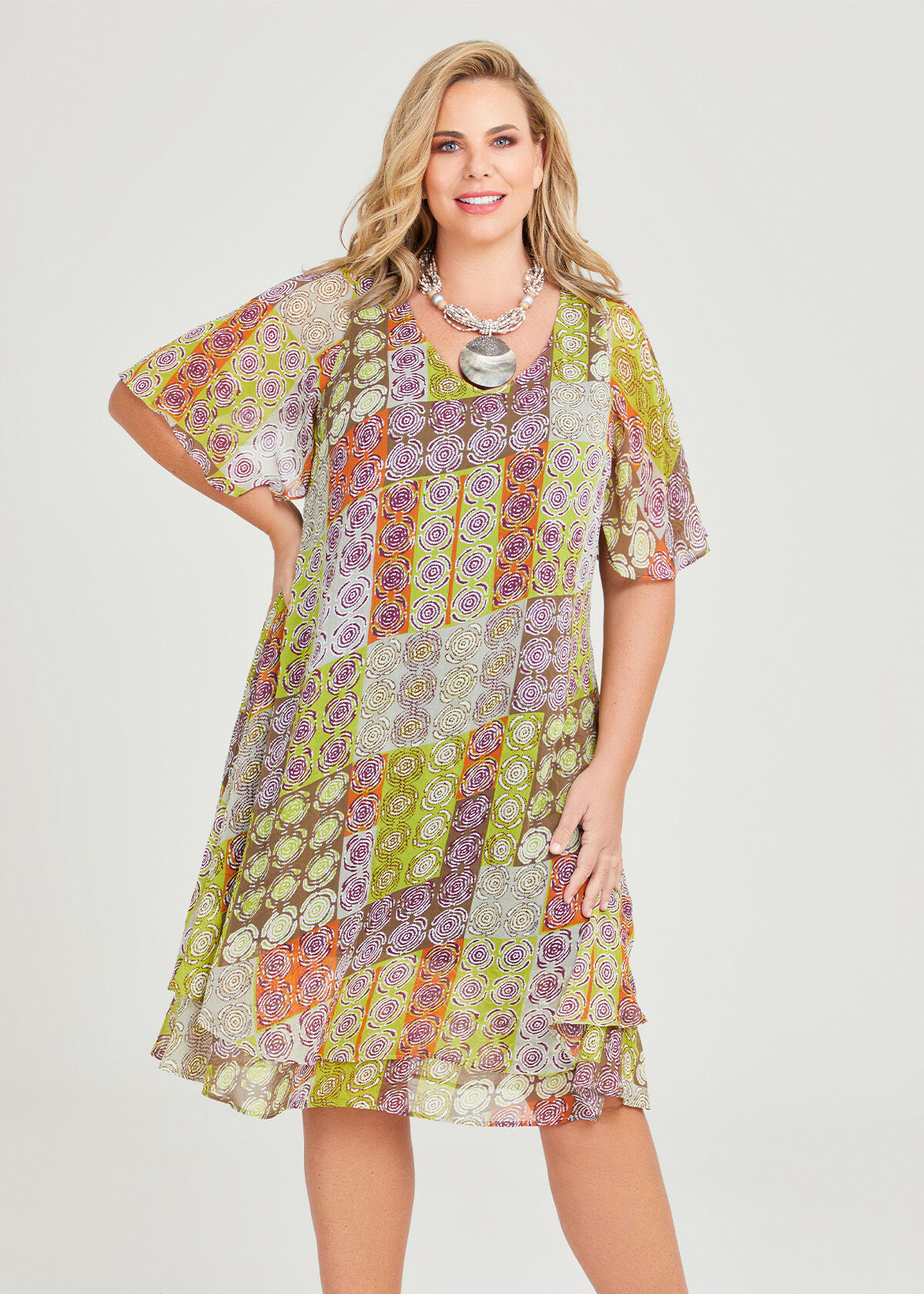 Chiffon overlay discount dress plus size