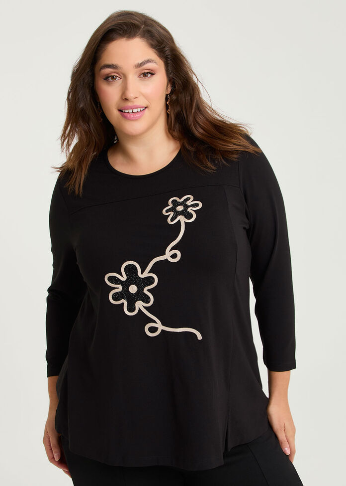Natural Addison Floral Top, , hi-res