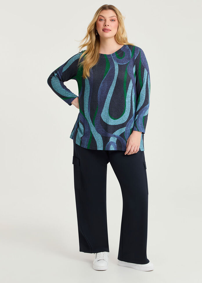 Bamboo Cosy Wavy Boat Neck Top, , hi-res