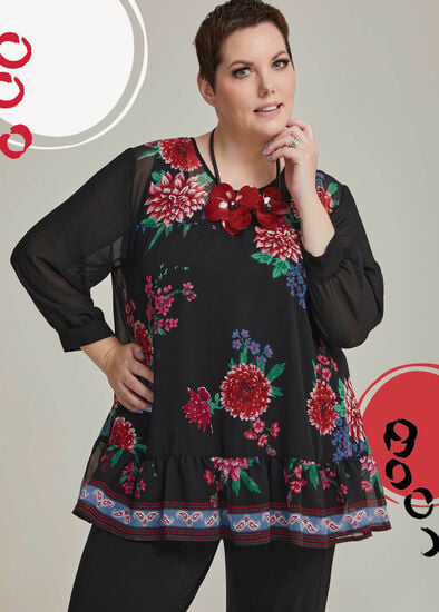 Plus Size Romance In Red Top