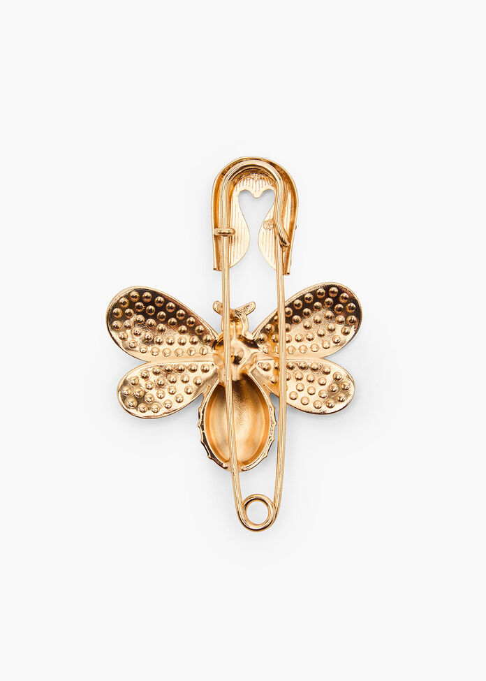 Diamante Bee Pin Brooch, , hi-res