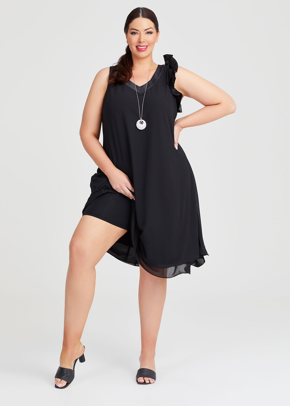 Shop Plus Size Francesca Rosette Cocktail Dress in Black Taking Shape AU