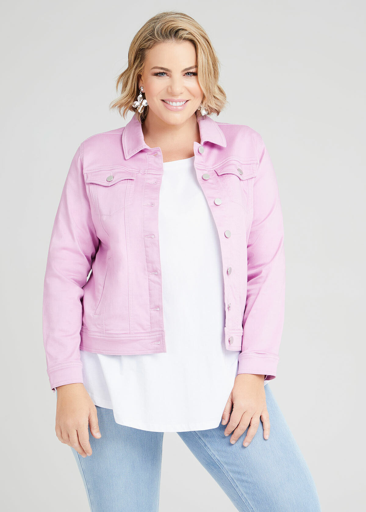 Shop Coloured Classic Denim Jacket in 
