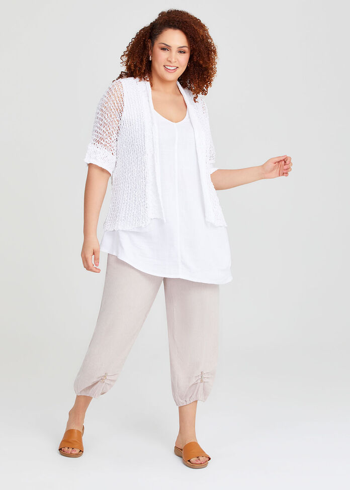 Cotton Boucle Gauze Knit Cardigan, , hi-res