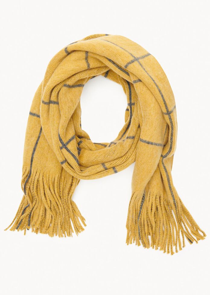 Saffron Check Scarf, , hi-res