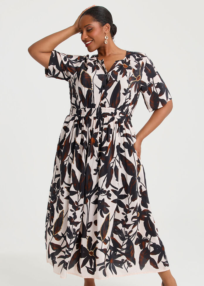 Natural Chic Maxi Dress, PRINT, hi-res
