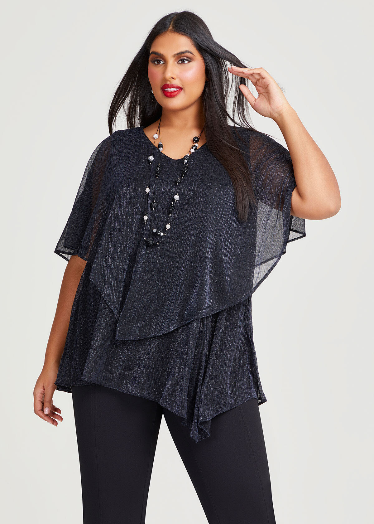 plus size shimmer top