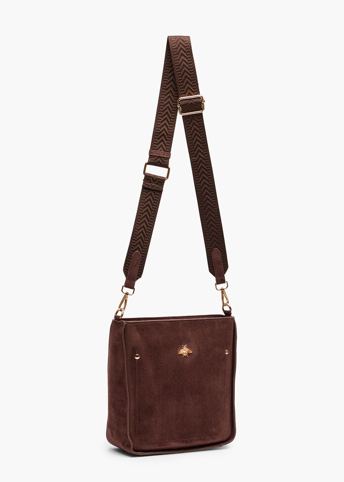 Faux Suede Crossbody, , hi-res