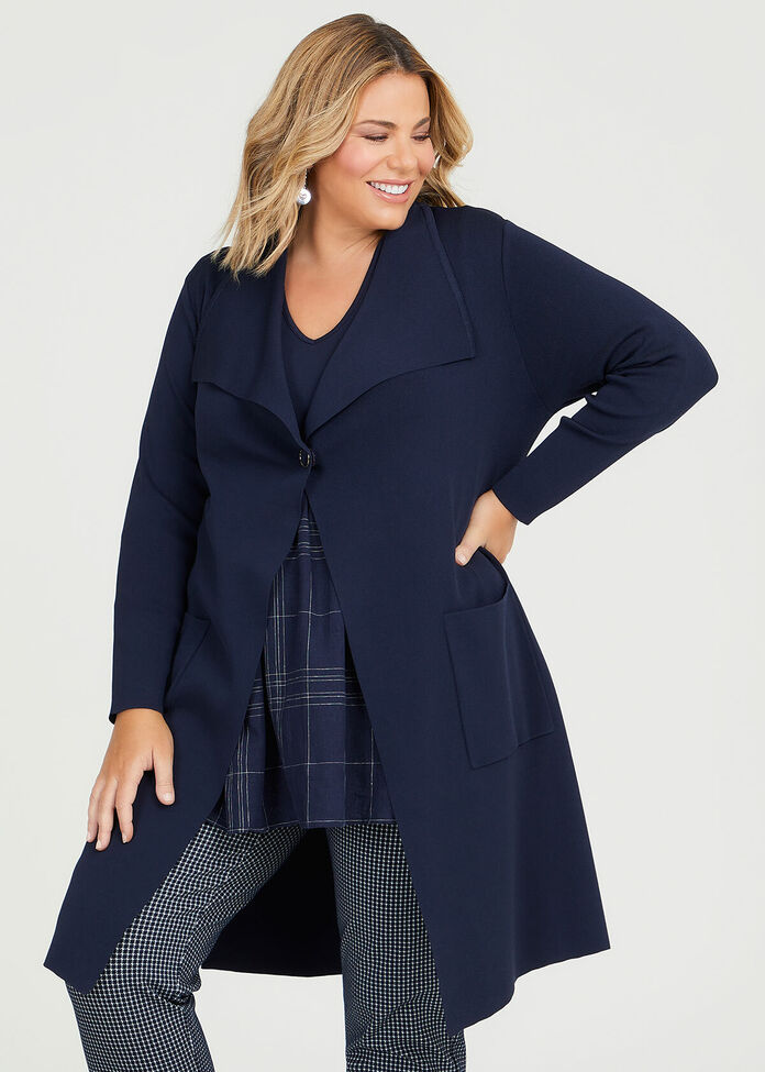 Shop Plus Size Downtown Natural Cardigan in Green | Sizes 12-30 ...