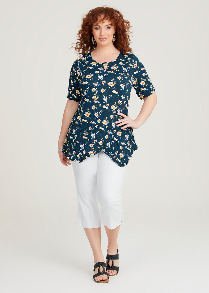 Shop Plus Size Printed Keyhole Taylor Top in Blue | Sizes 12-30 ...