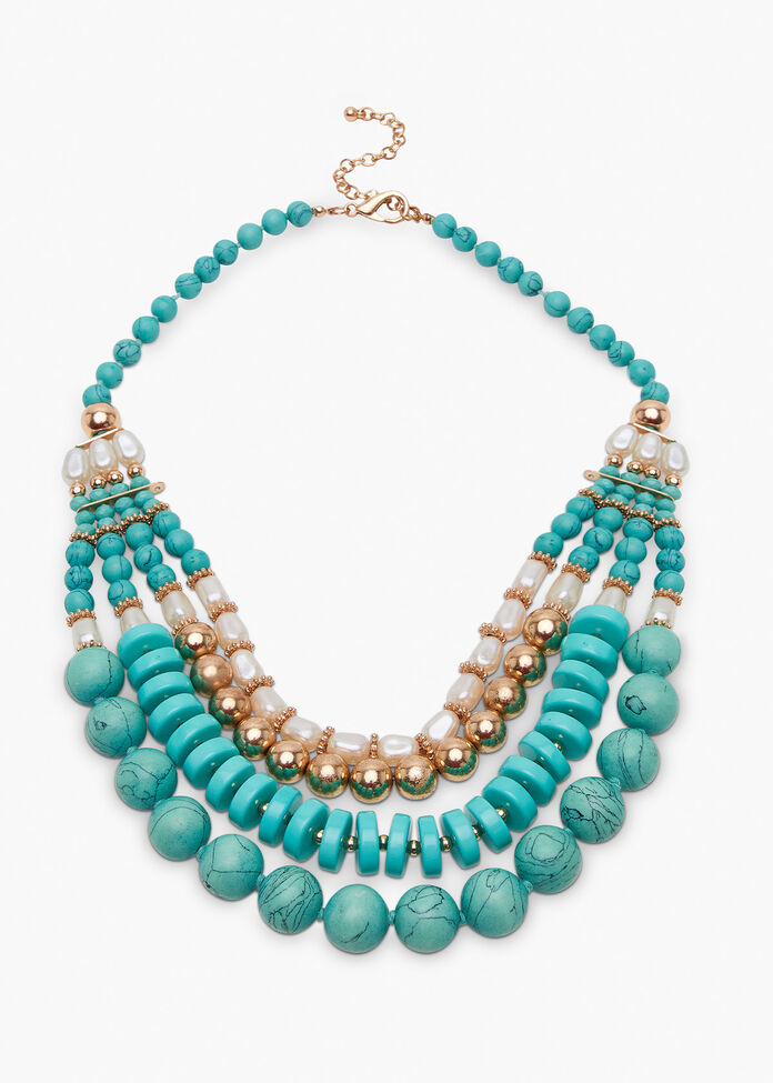 Turquoise Statement Necklace, , hi-res