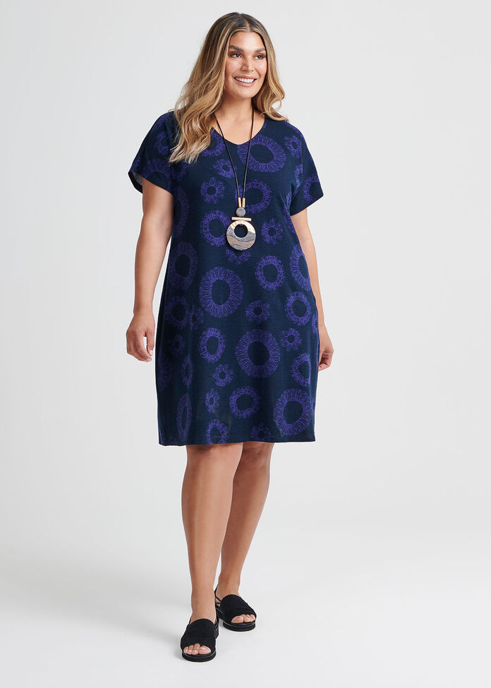 Cotton Swirl Print Dress, , hi-res