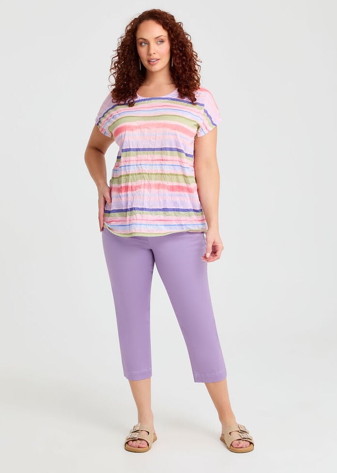 Sunset Stripe Print Top, , hi-res