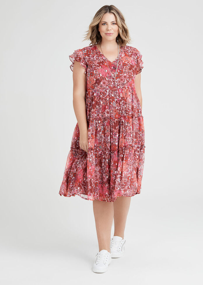 Shop Plus Size Floral Fields Dress in Print Taking Shape AU