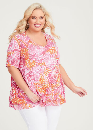 Plus Size Dolce Bamboo Foil Crush Top
