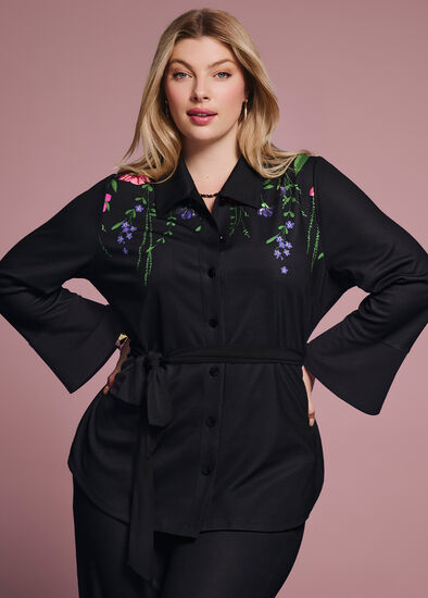 Plus Size Enid Floral Ponte Jacket