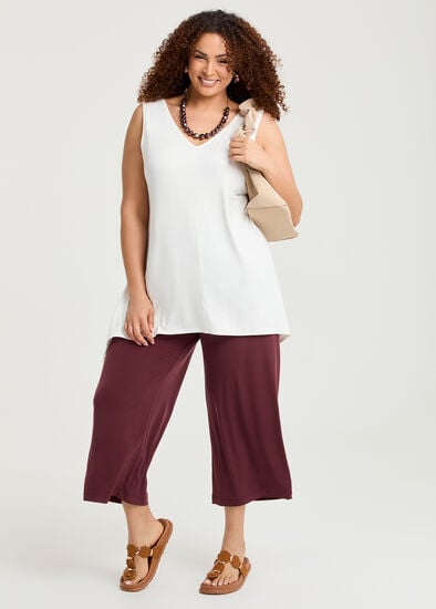 Plus Size Pull On Crop Culotte