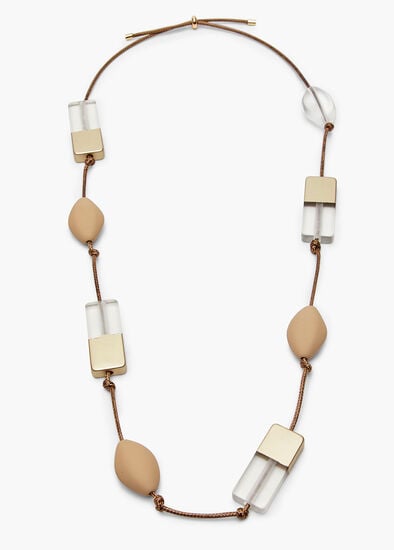 Plus Size Square Beads Stationed Necklace