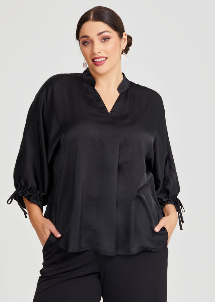 Satin Statement Top, , hi-res