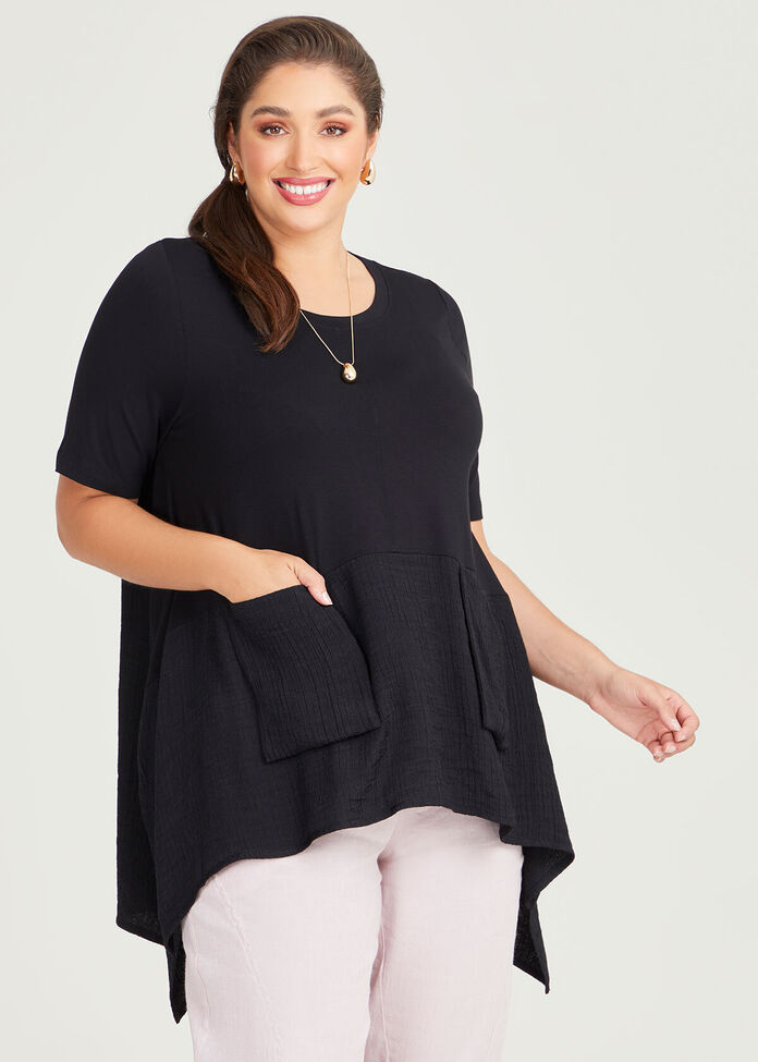Shop Plus Size Natural Dana Tunic in Black | Taking Shape AU
