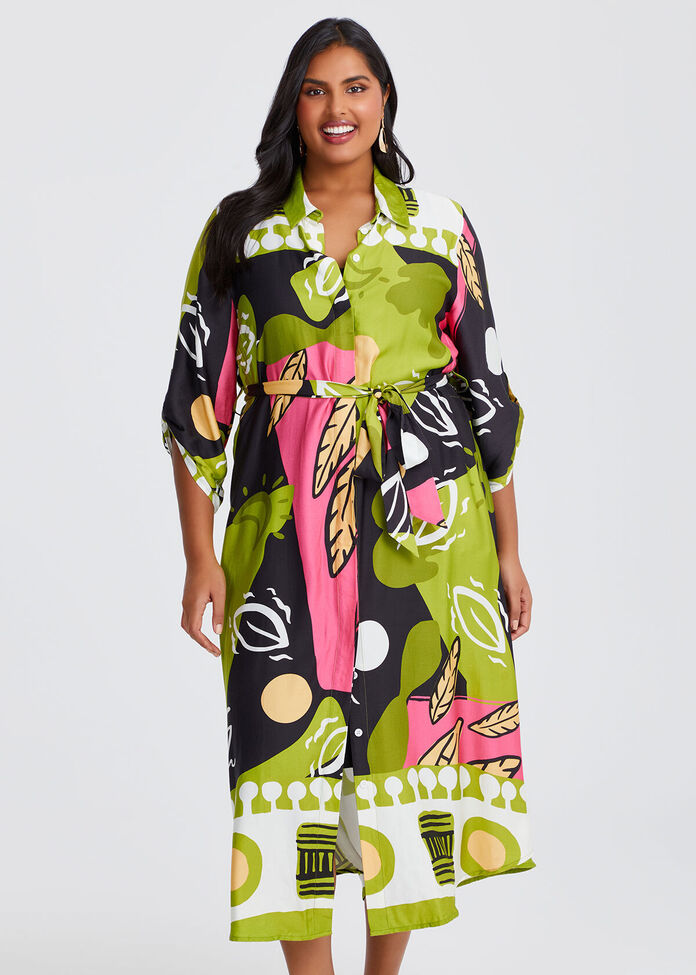 Revival Button Through Shirt Dress, , hi-res