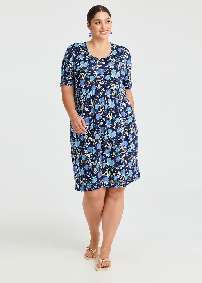 Floral Empire Line Dress, , hi-res