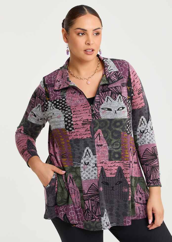 Kiki Kat Zip Collar Snug Tunic, , hi-res