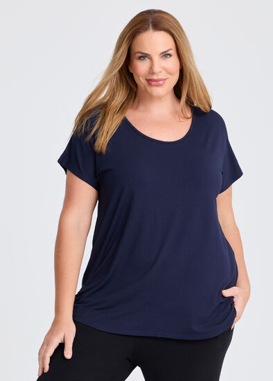 Plus Size Natural Round Neck Everyday T-shirt